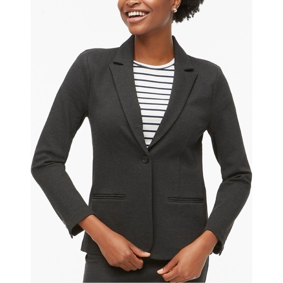 J. Crew Ponte Work Blazer in Charcoal - Picture 2 of 11